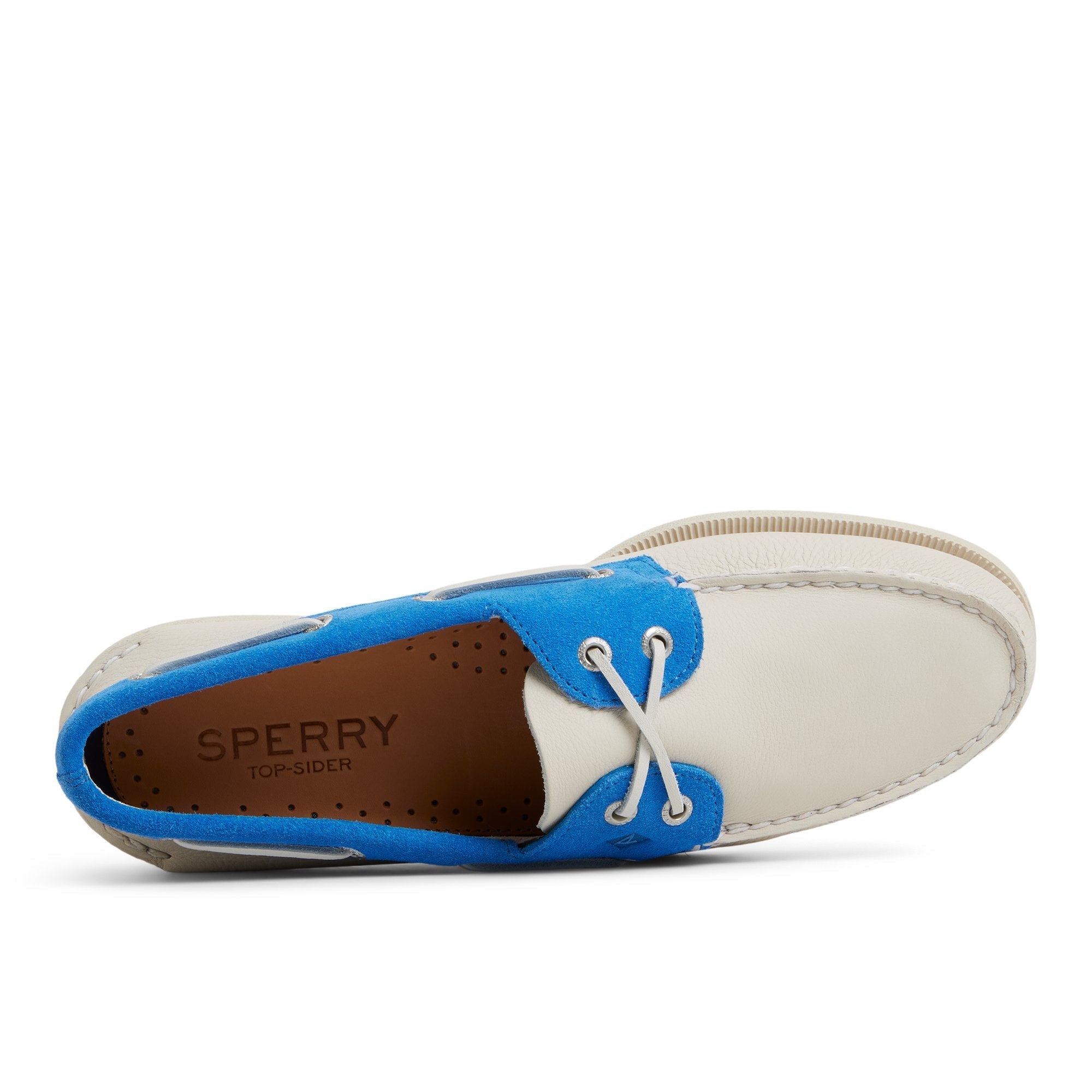 Authentic Original™ 2-Eye Boat Shoe White Blue | Sperry Boat Shoes