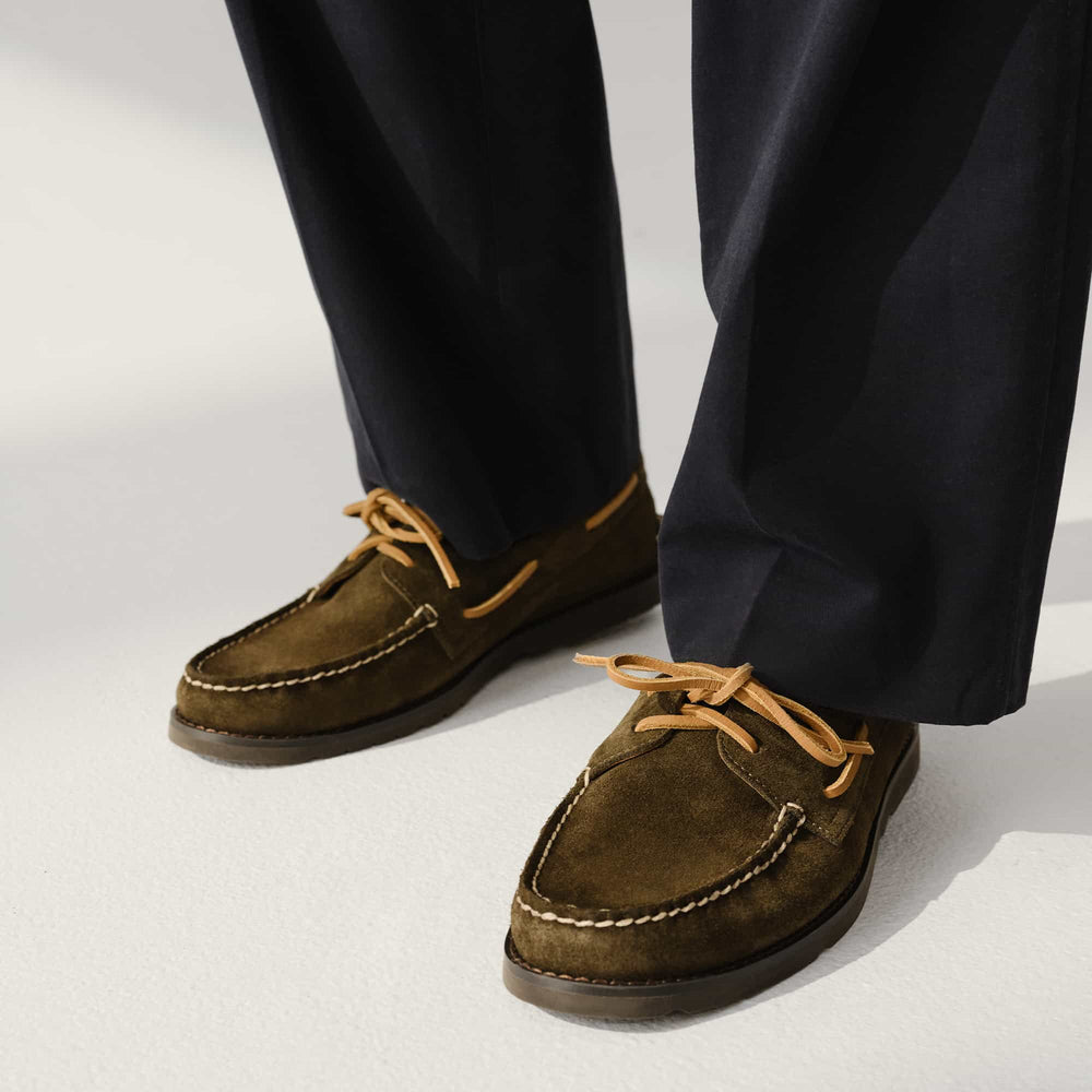 Authentic Original™ 2 Eye Ripple Boat Shoe Olive | Sperry Boat Shoes