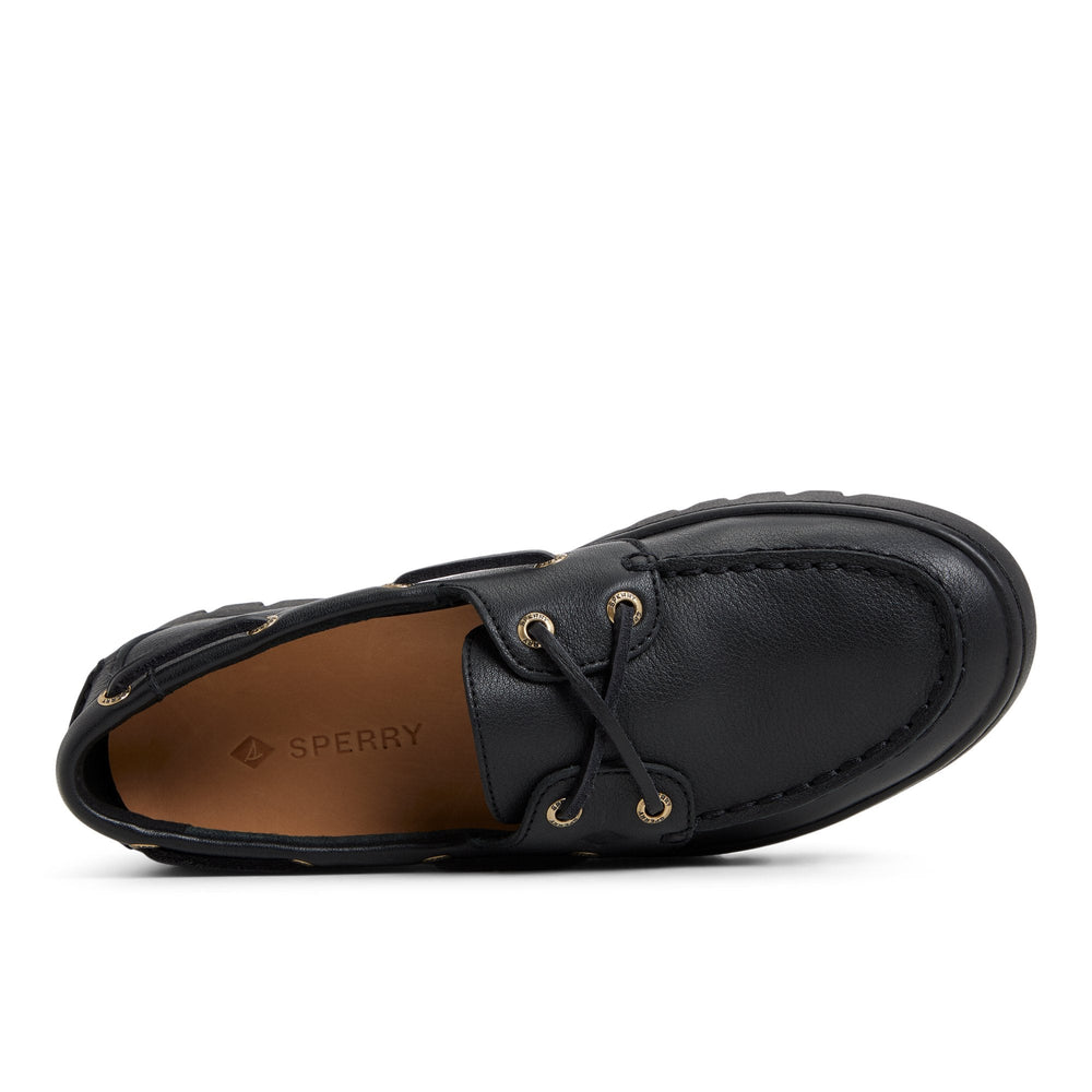 Keely Boat Shoe Black Black | Sperry Boat Shoes