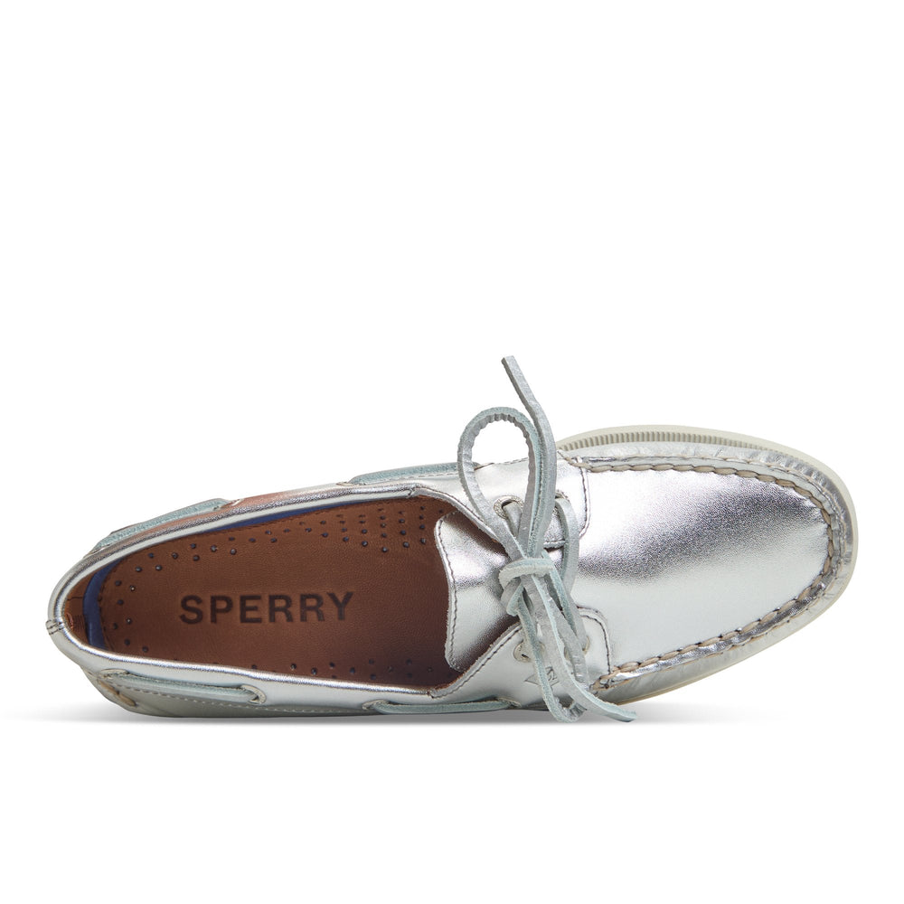 Authentic Original™ 2 Eye Boat Shoe Silver Women's Leather | Sperry Boat Shoes