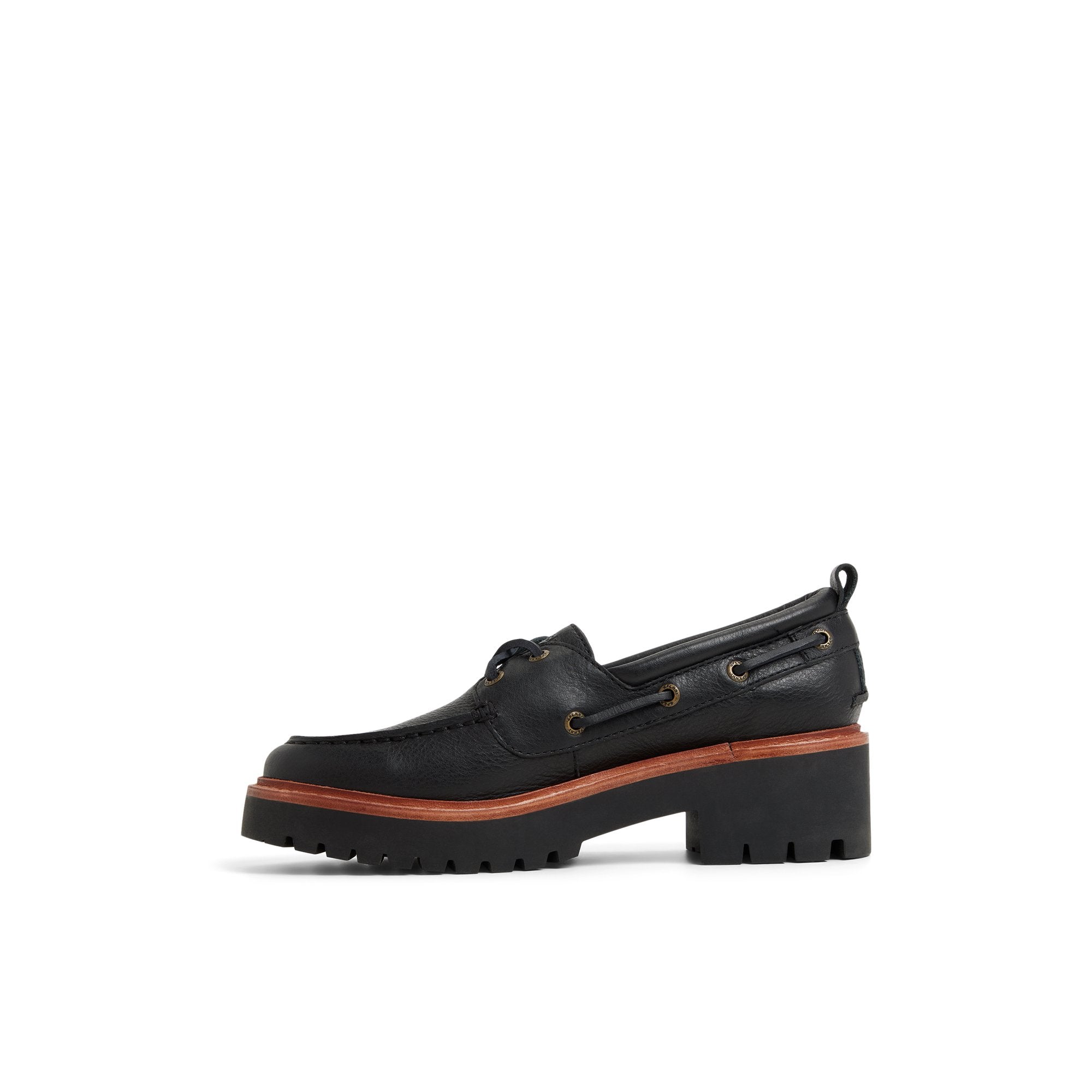 Authentic Original™ Lug 2-Eye Boat Shoe Black | Sperry Boat Shoes