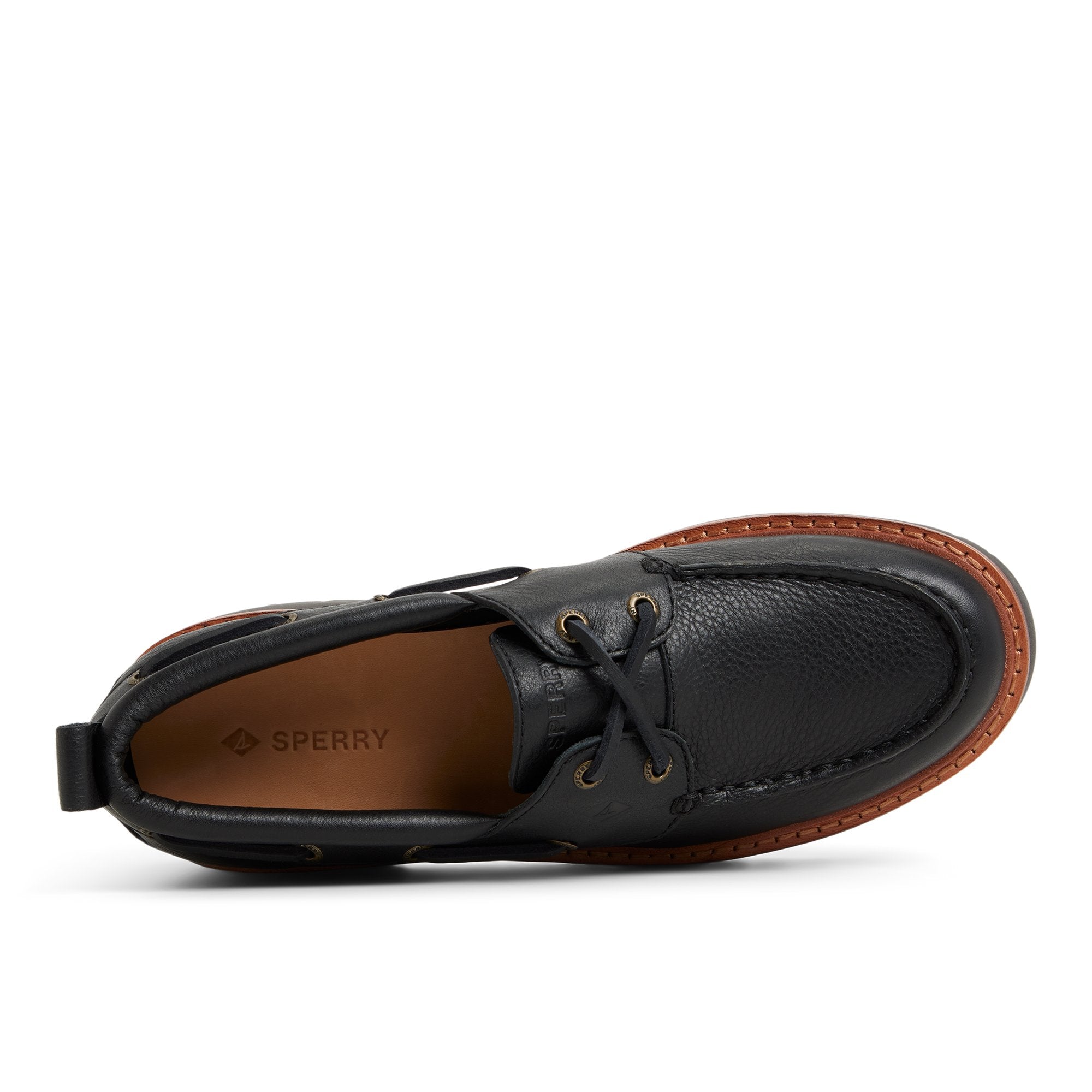 Authentic Original™ Lug 2-Eye Boat Shoe Black | Sperry Boat Shoes