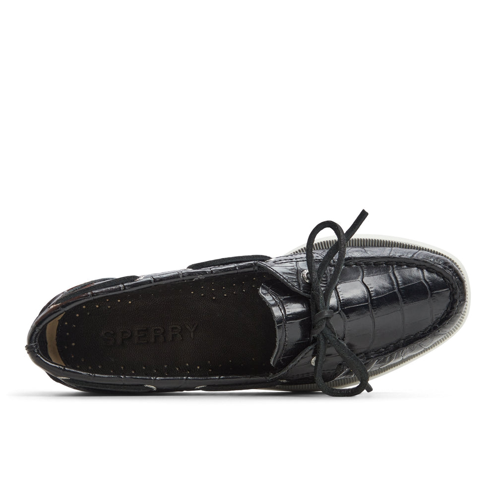 Authentic Original™ 1 Eye Boat Shoe Black Women's Leather | Sperry Boat Shoes